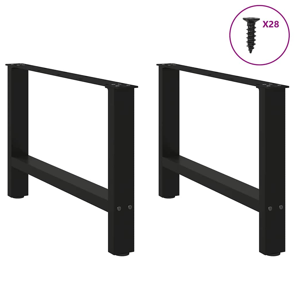 Salongbordben svart 2 stk 70x(42-43) cm stål