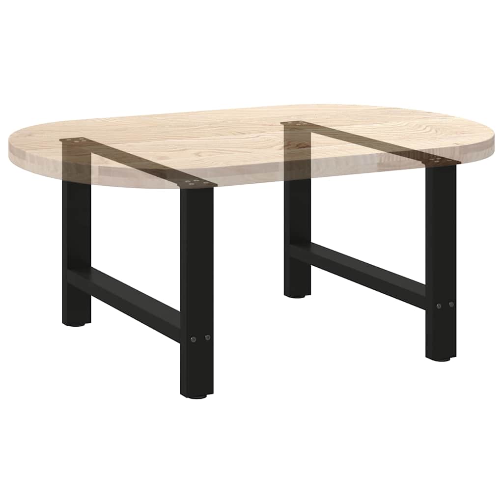 Salongbordben svart 2 stk 70x(42-43) cm stål