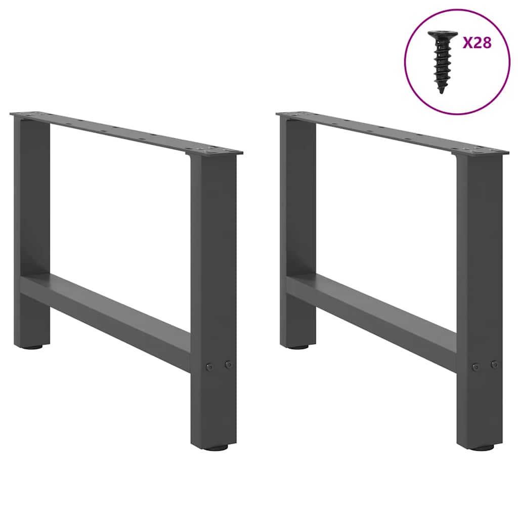Salongbordben antrasitt 2 stk 70x(42-43) cm stål