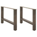 Salongbordben naturstål 2 stk 70x(42-43) cm stål