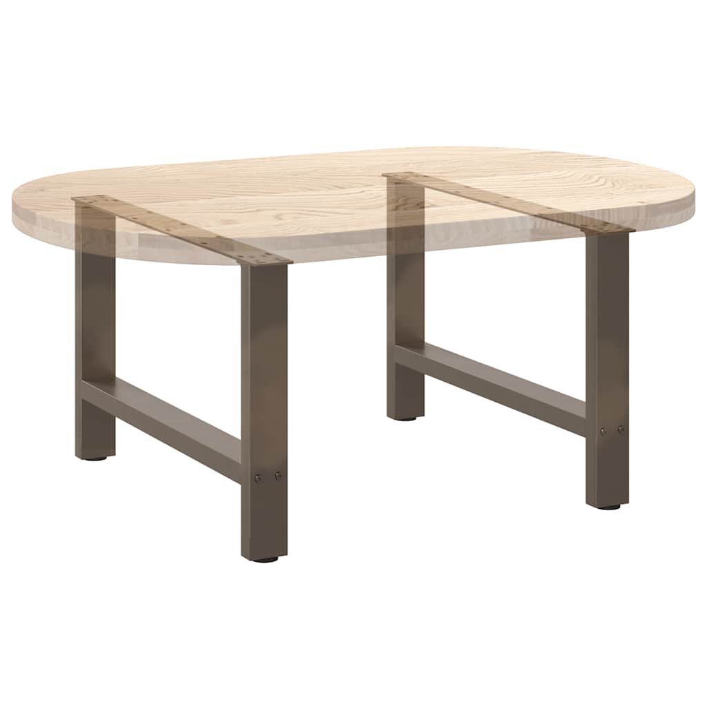 Salongbordben naturstål 2 stk 70x(42-43) cm stål
