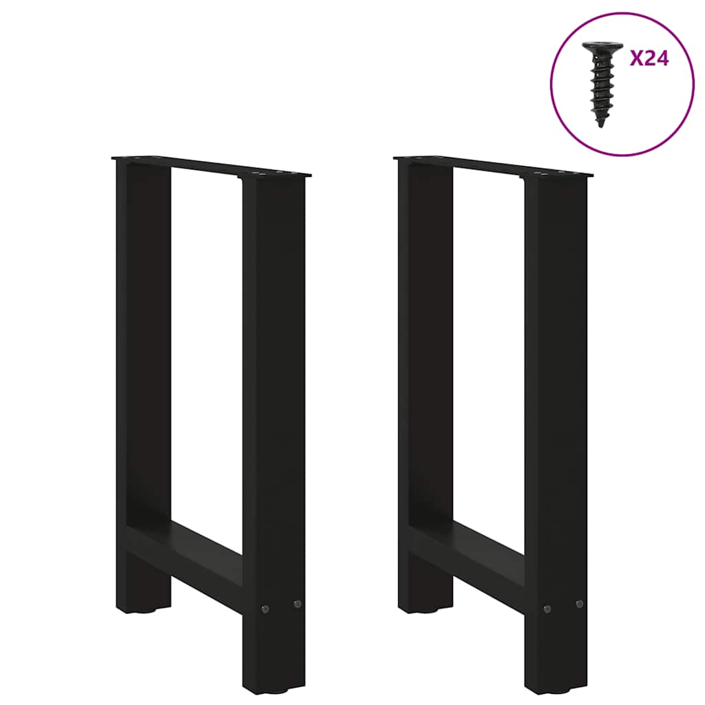 Spisebordben svart 2 stk 50x(72-73) cm stål