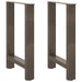 Spisebordben naturstål 2 stk 50x(72-73) cm stål