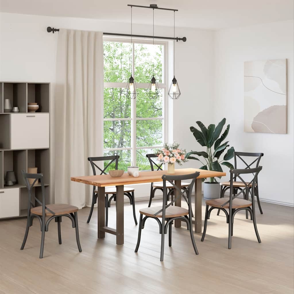 Spisebordben naturstål 2 stk 50x(72-73) cm stål