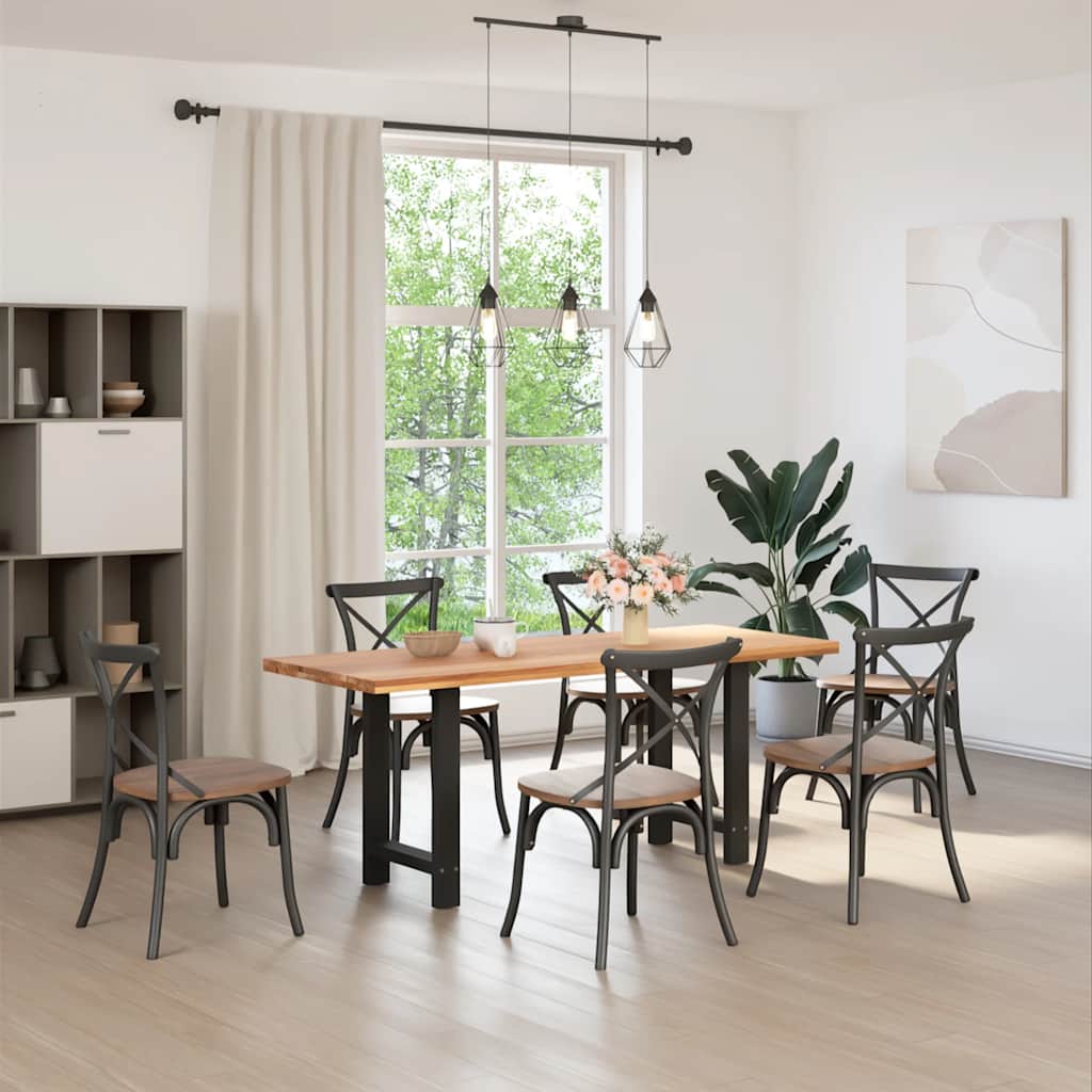 Spisebordben svart 2 stk 60x(72-73) cm stål