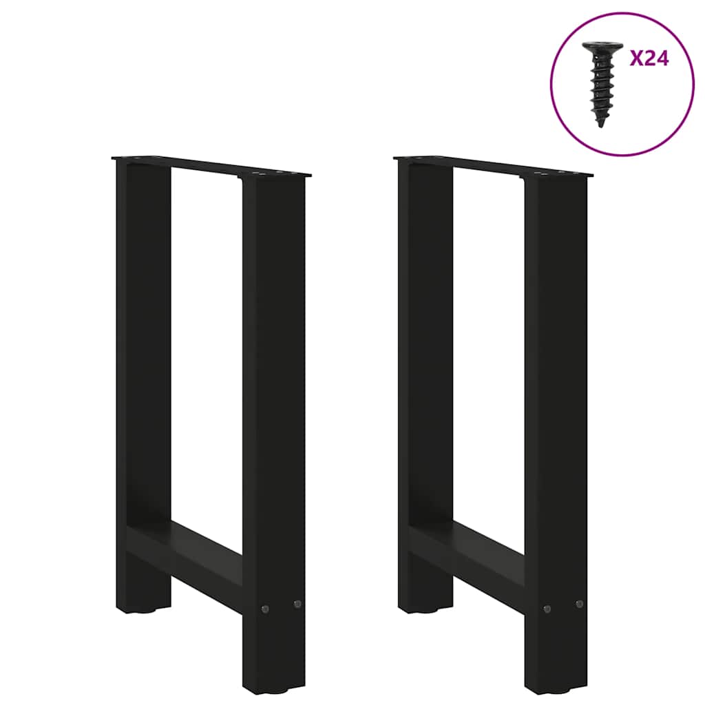 Spisebordben svart 2 stk 60x(72-73) cm stål