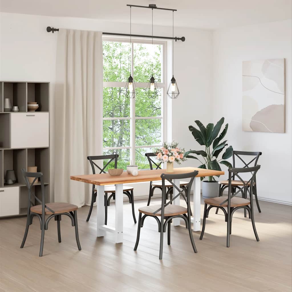 Spisebordben hvite 2 stk 60x(72-73) cm stål