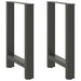 Spisebordben antrasitt 2 stk 60 x (72-73) cm stål