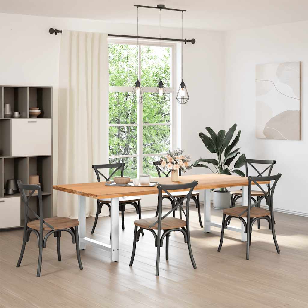 Spisebordben hvite 2 stk 70x(72-73) cm stål