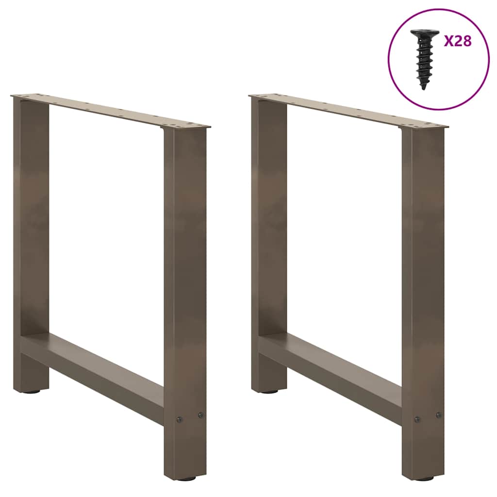 Spisebordben naturstål 2 stk 70x(72-73) cm stål
