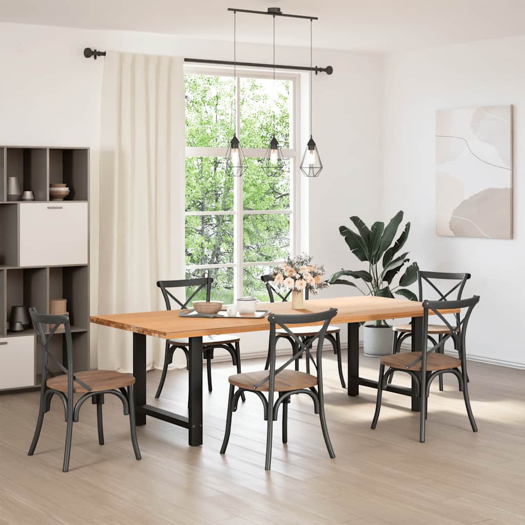 Spisebordben svart 2 stk 80x(72-73) cm stål
