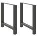 Spisebordben antrasitt 2 stk 80x(72-73) cm stål