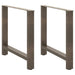 Spisebordben naturstål 2 stk 80x(72-73) cm stål