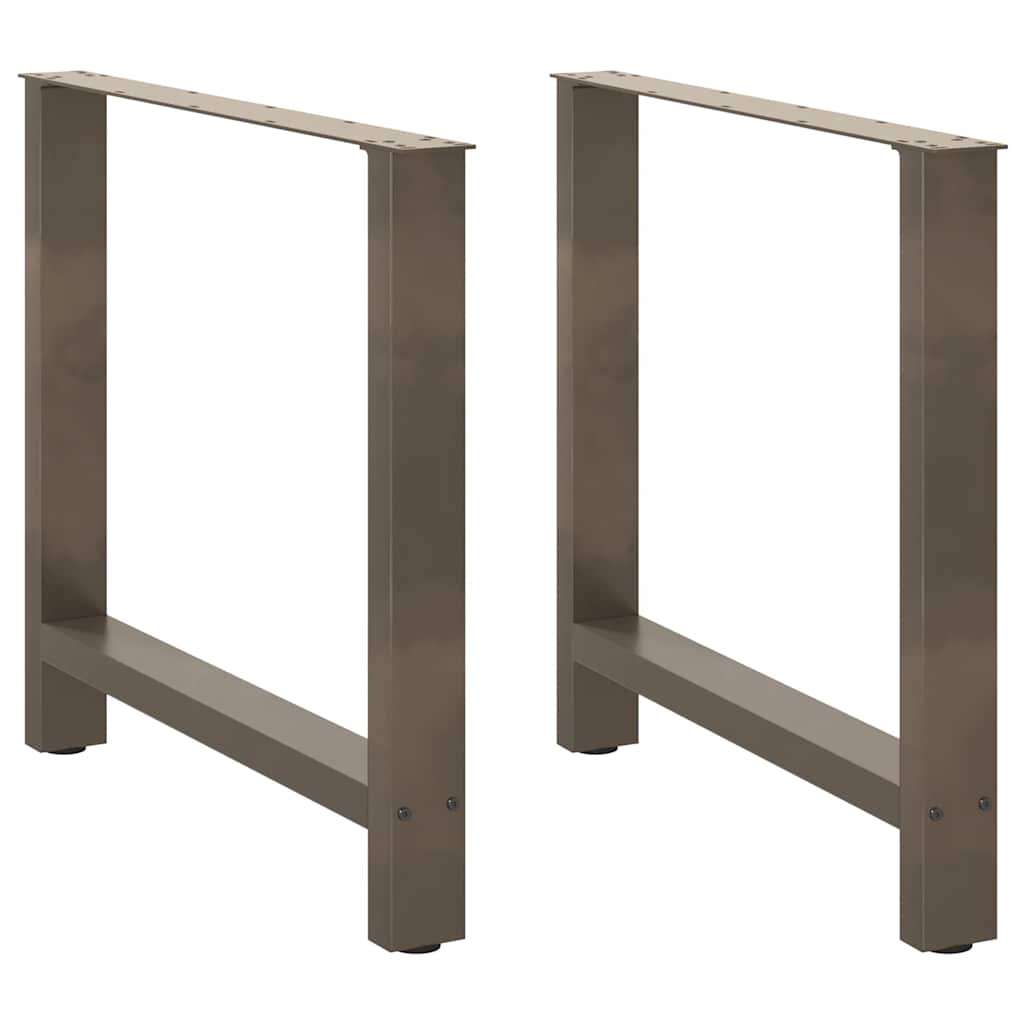 Spisebordben naturstål 2 stk 80x(72-73) cm stål