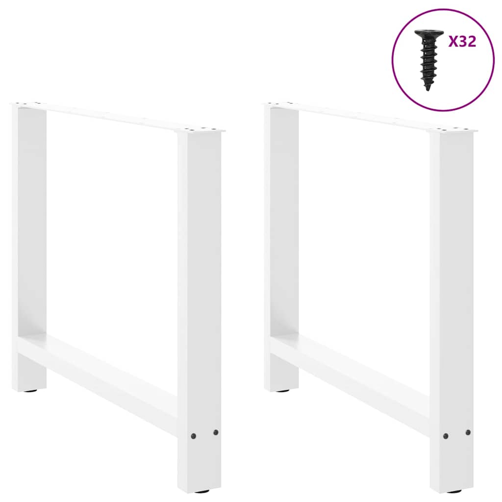 Spisebordben hvite 2 stk 90x(72-73) cm stål