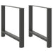 Spisebordben antrasitt 2 stk 90 x (72-73) cm stål