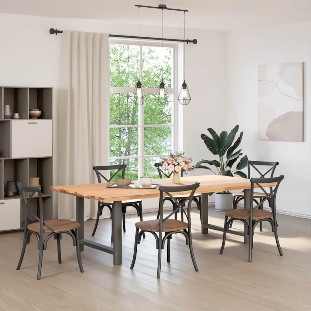 Spisebordben antrasitt 2 stk 90 x (72-73) cm stål