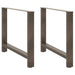 Spisebordben naturstål 2 stk 90x(72-73) cm stål