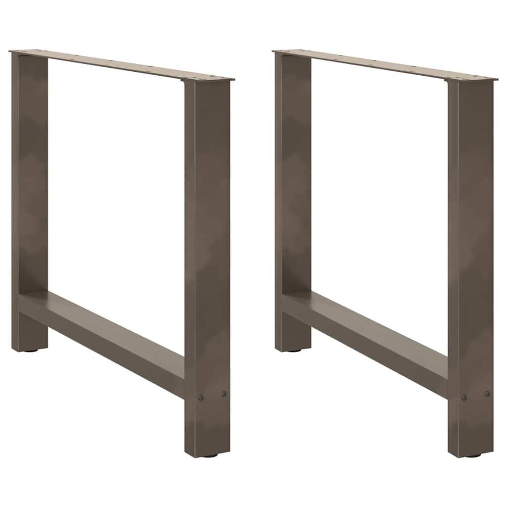 Spisebordben naturstål 2 stk 90x(72-73) cm stål