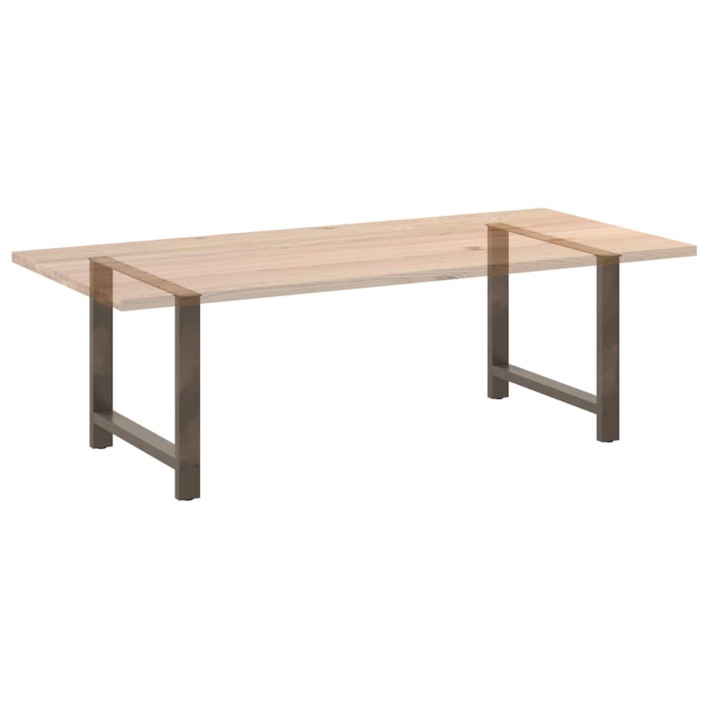 Spisebordben naturstål 2 stk 90x(72-73) cm stål