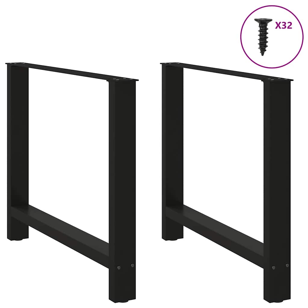 Spisebordben svart 2 stk 100x(72-73) cm stål