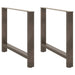 Spisebordben naturstål 2 stk 100x(72-73) cm stål