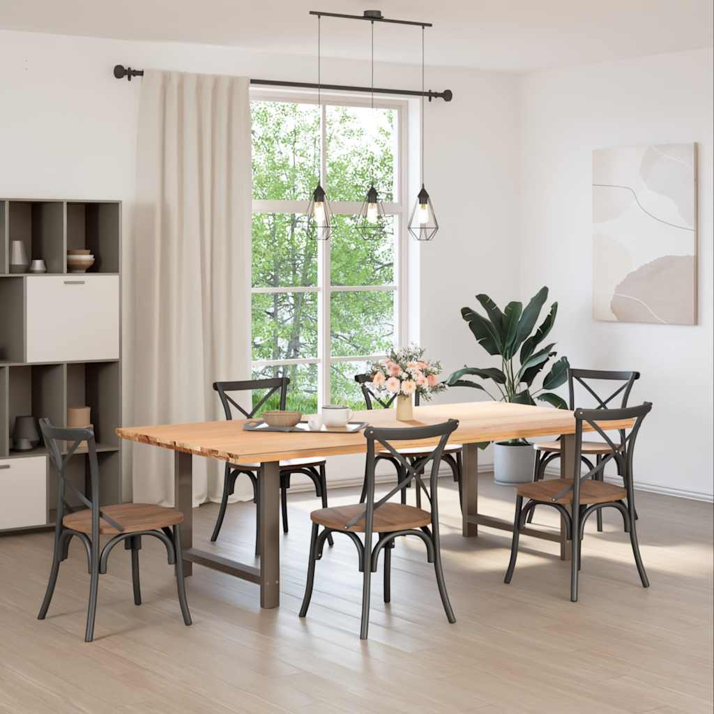 Spisebordben naturstål 2 stk 100x(72-73) cm stål