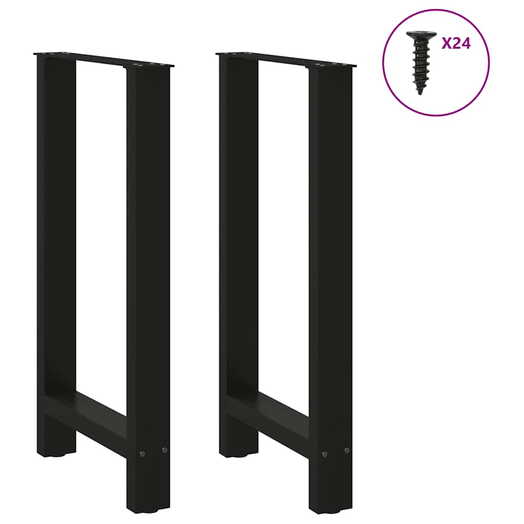Barbordben svart 2 stk 50x(90-91) cm stål