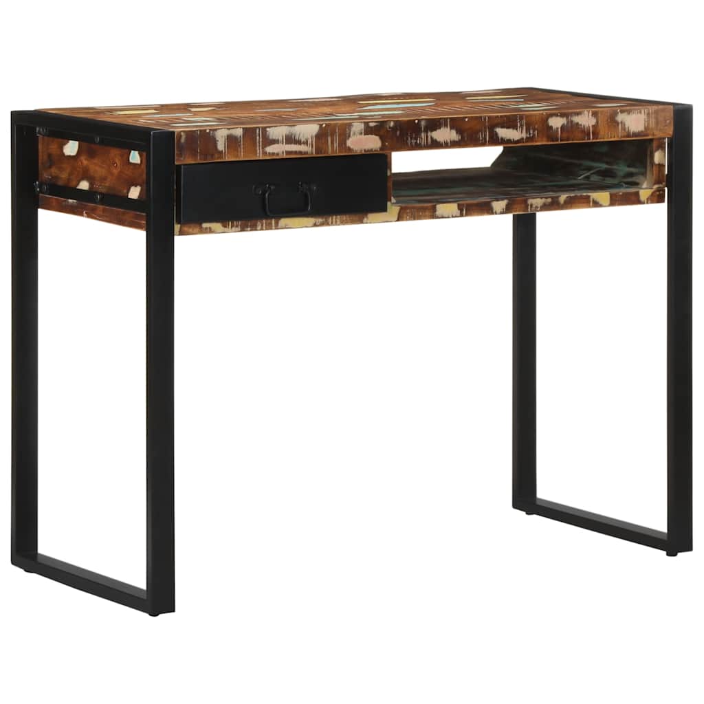 Skrivebord flerfarget 100x50x75 cm gjenvunnet heltre
