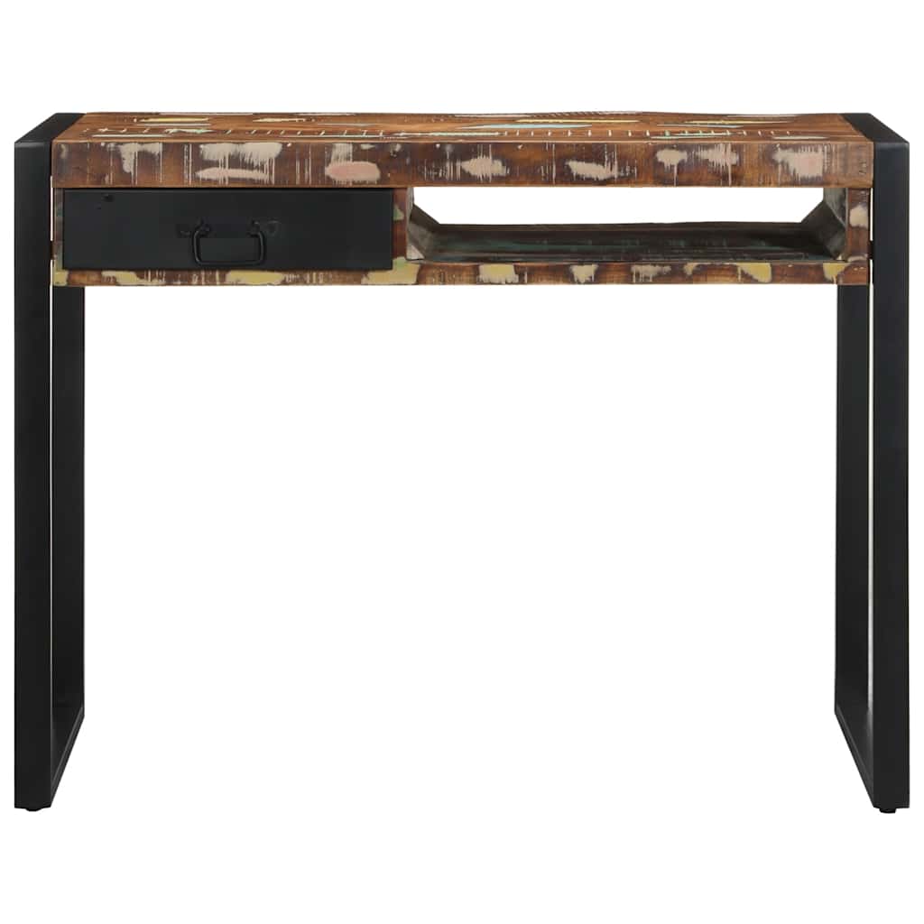 Skrivebord flerfarget 100x50x75 cm gjenvunnet heltre