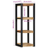 Vegghylle 35x35x100 cm grovt heltre mangotre
