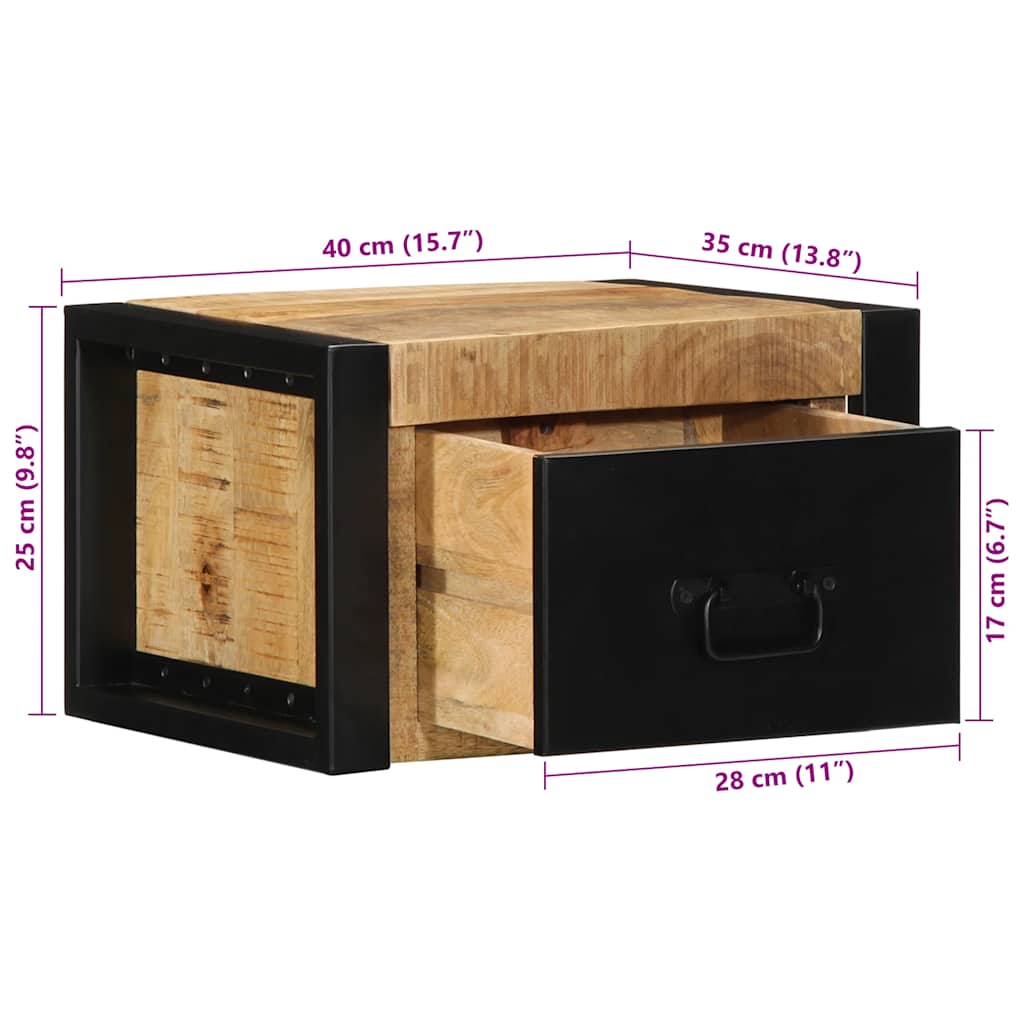 Nattbord 40x35x25 cm grovt heltre mangotre