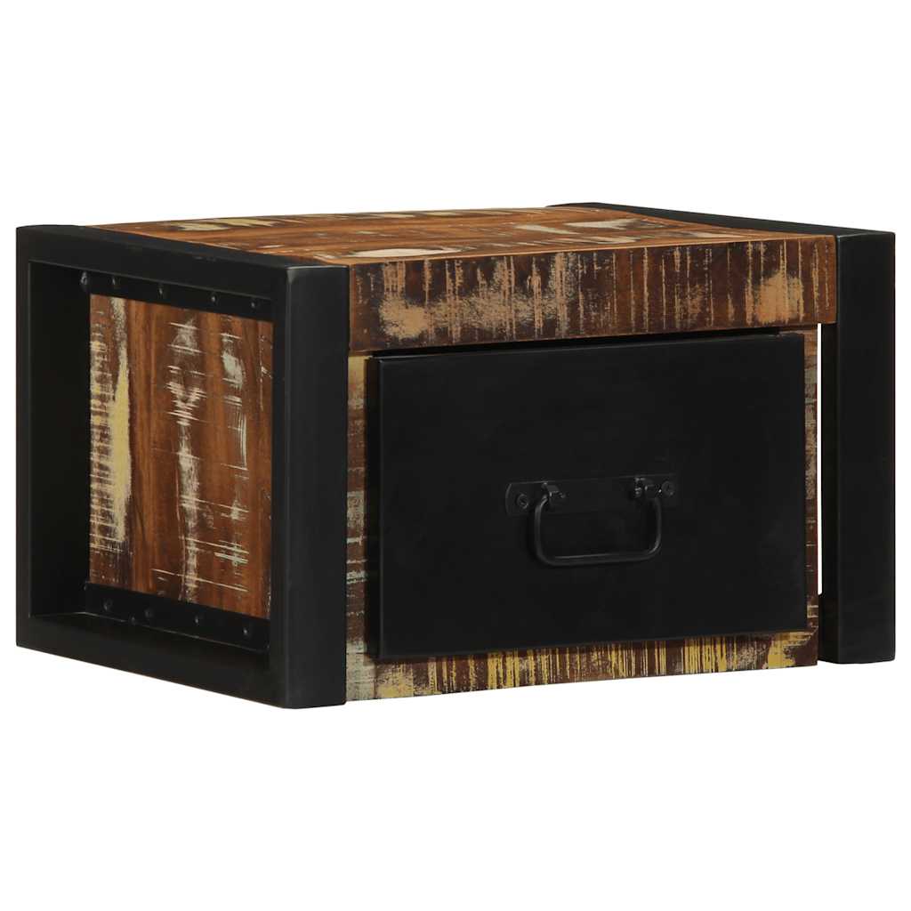 Nattbord 2 stk flerfarget 40x35x25 cm gjenvunnet heltre