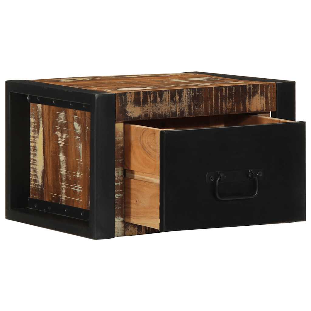 Nattbord 2 stk flerfarget 40x35x25 cm gjenvunnet heltre