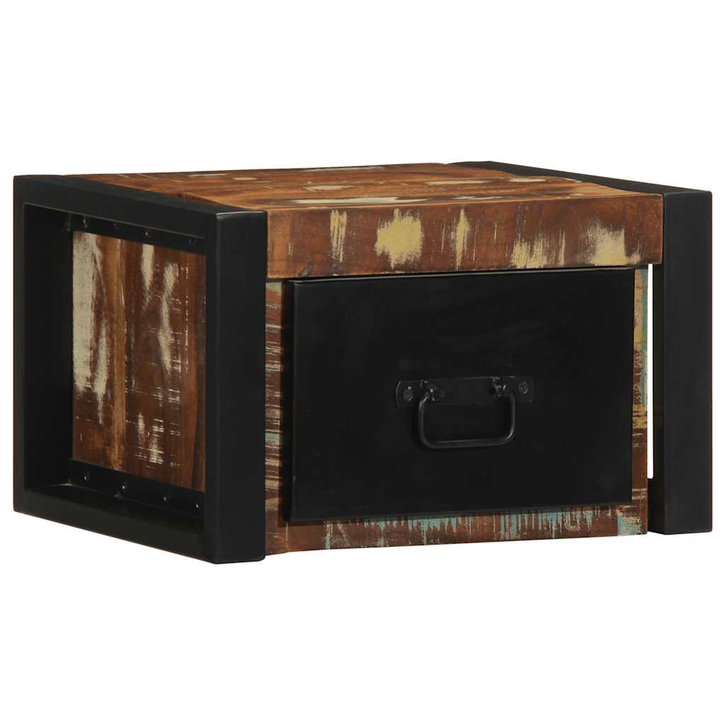 Nattbord 2 stk flerfarget 40x35x25 cm gjenvunnet heltre