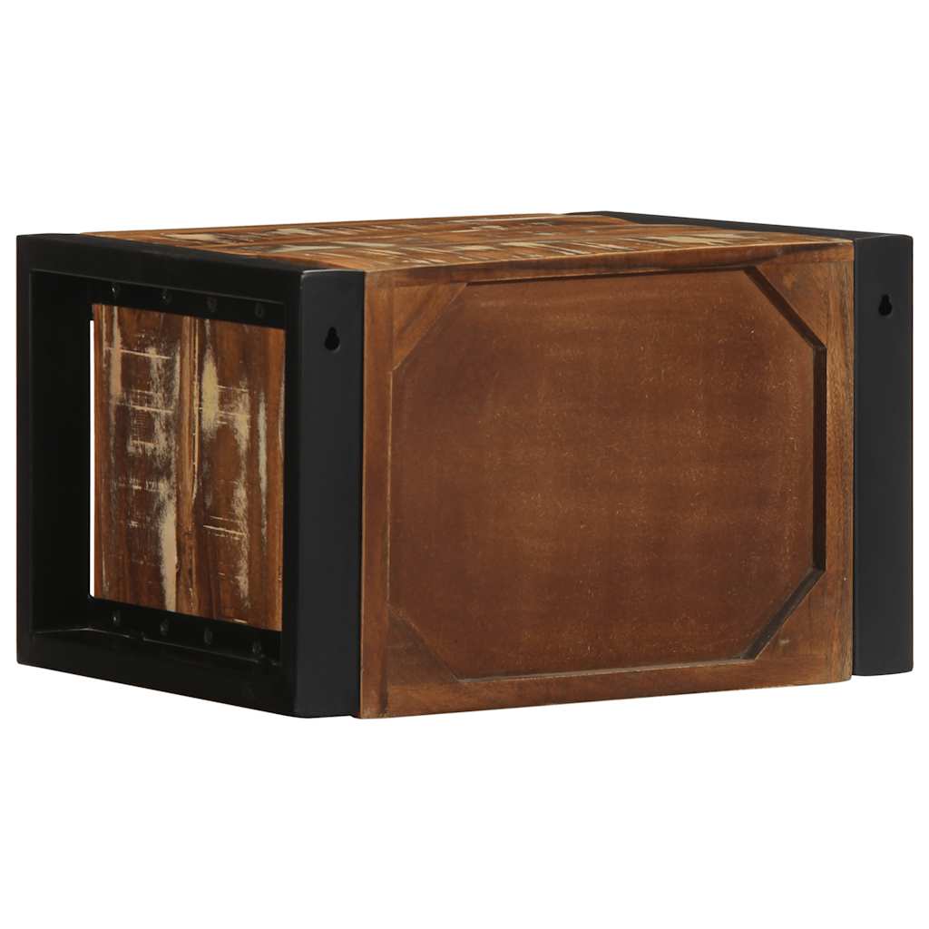 Nattbord 2 stk flerfarget 40x35x25 cm gjenvunnet heltre