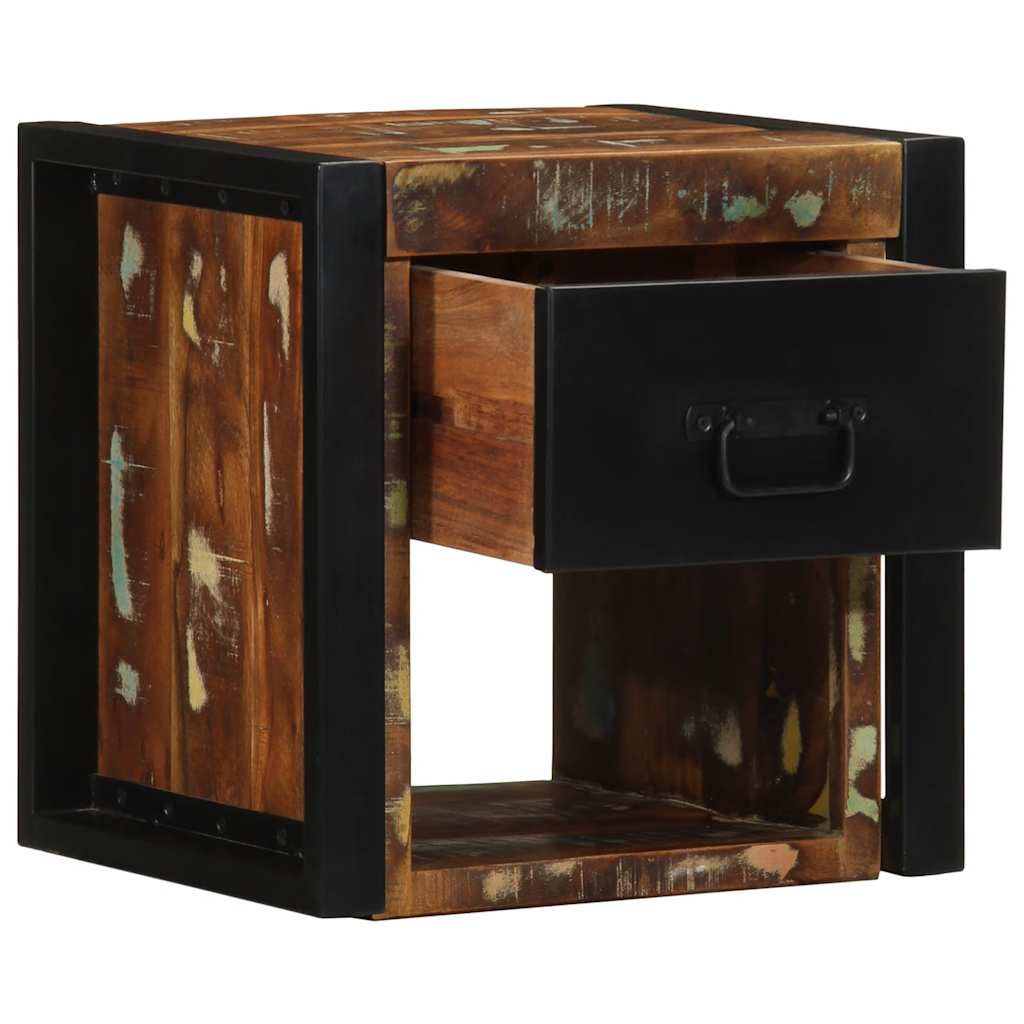 Nattbord flerfarget 40x35x40 cm gjenvunnet heltre
