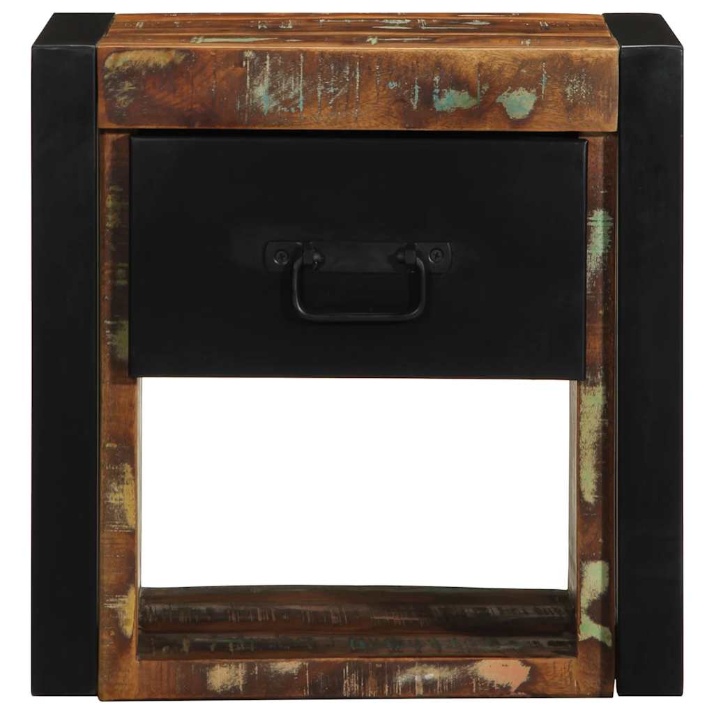 Nattbord flerfarget 40x35x40 cm gjenvunnet heltre
