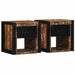 Nattbord 2 stk flerfarget 40x35x40 cm gjenvunnet heltre