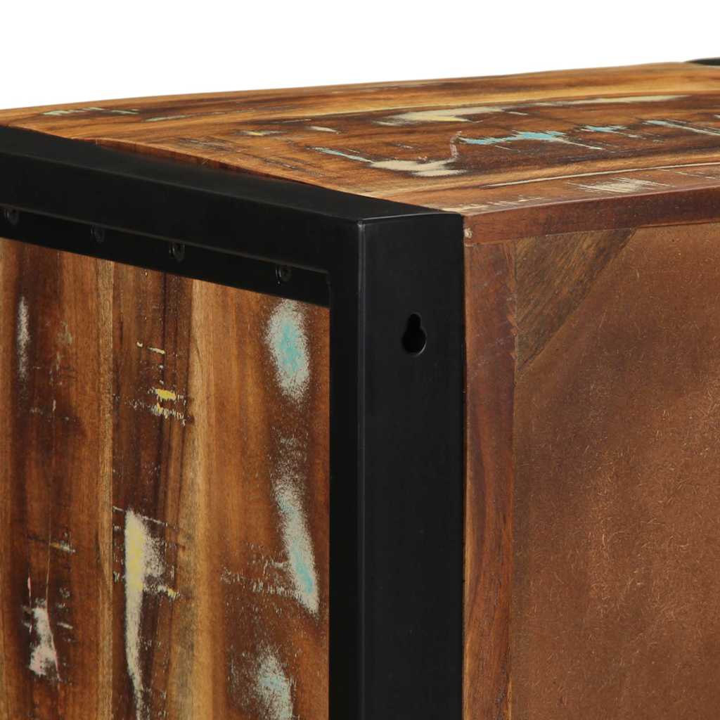 Nattbord flerfarget 40x35x40 cm gjenvunnet heltre