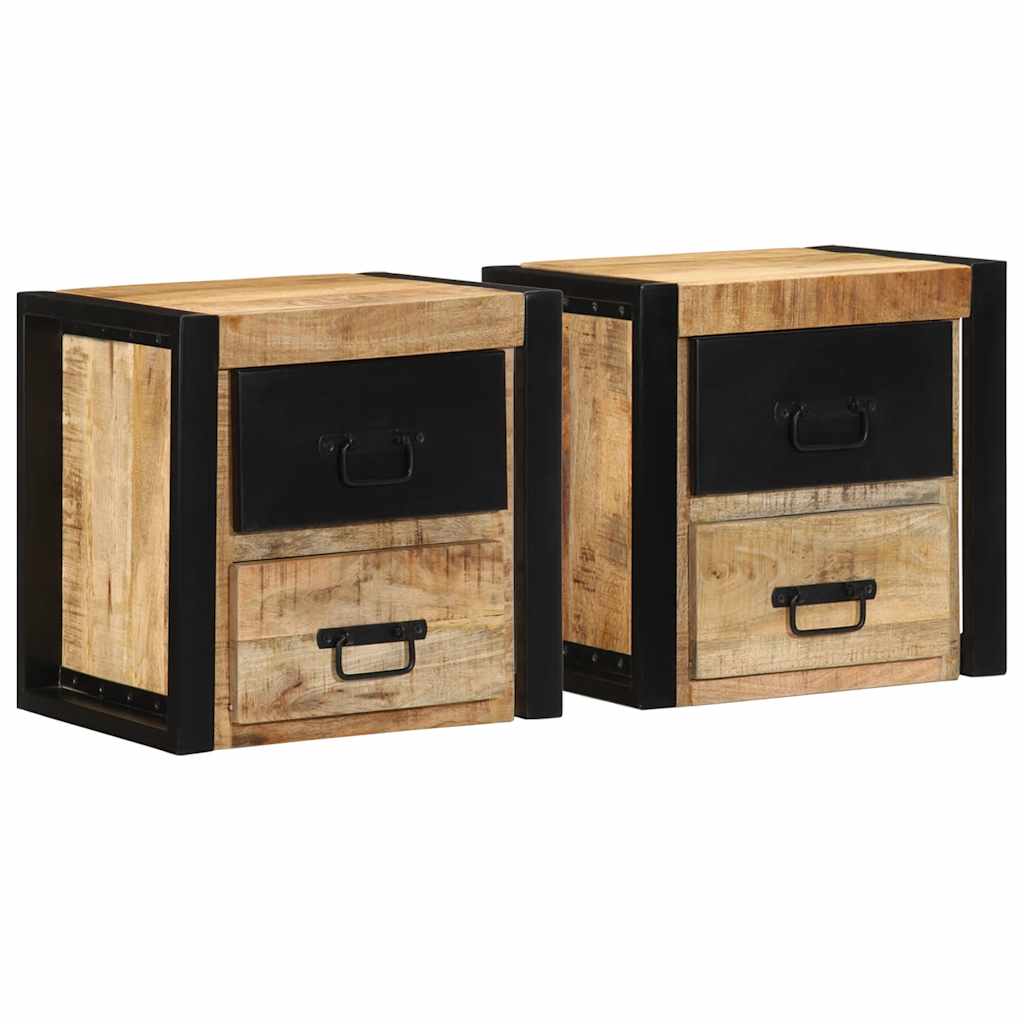 Nattskap 2 stk 40x35x40 cm grovt heltre mangotre