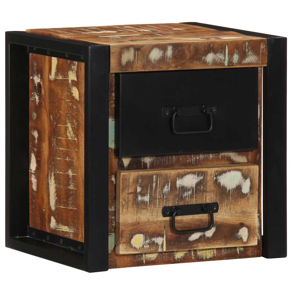 Nattbord 2 stk flerfarget 40x35x40 cm gjenvunnet heltre