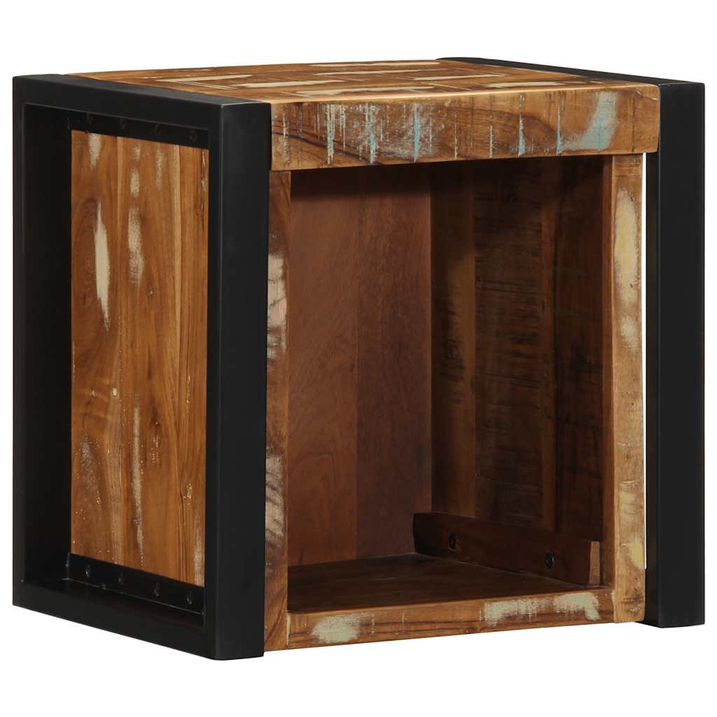 Nattbord flerfarget 40x35x40 cm gjenvunnet heltre