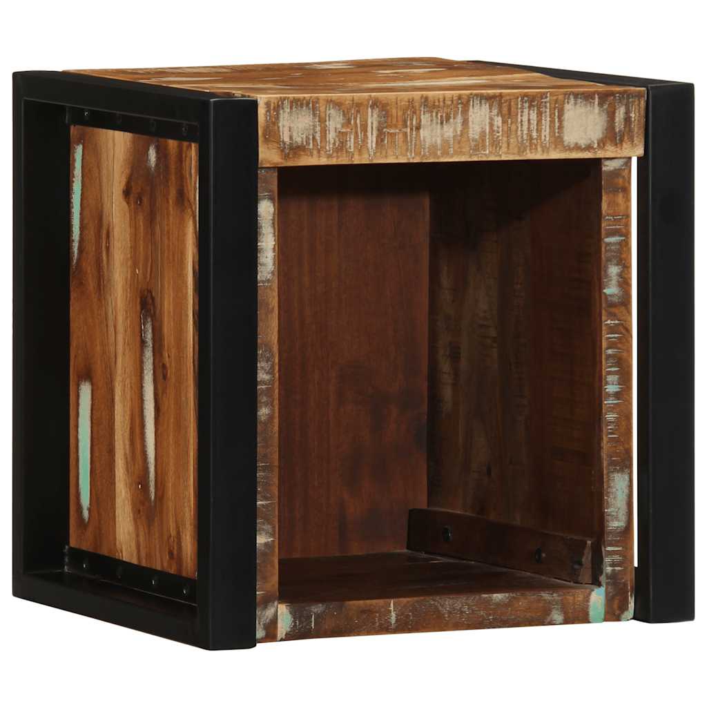 Nattbord flerfarget 40x35x40 cm gjenvunnet heltre