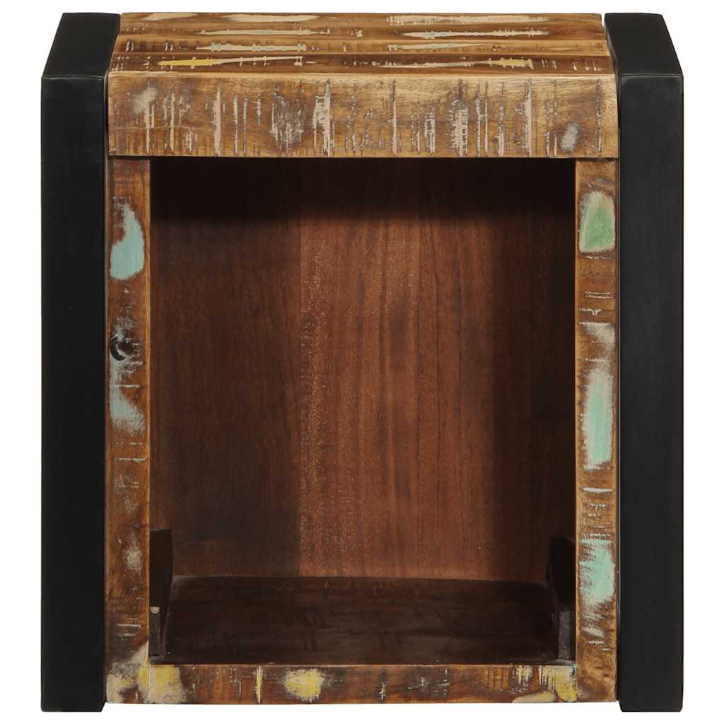 Nattbord 2 stk flerfarget 40x35x40 cm gjenvunnet heltre