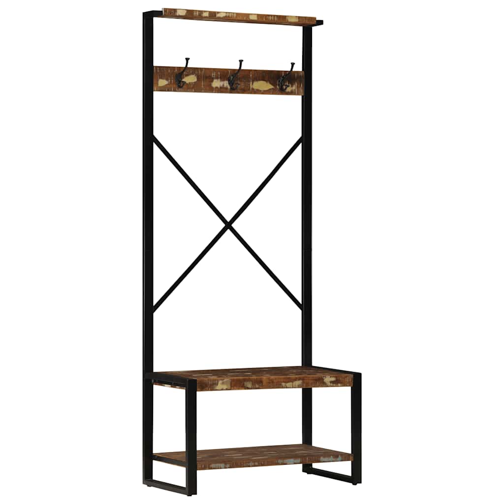 Klesstativ flerfarget 80x40x190 cm gjenvunnet heltre
