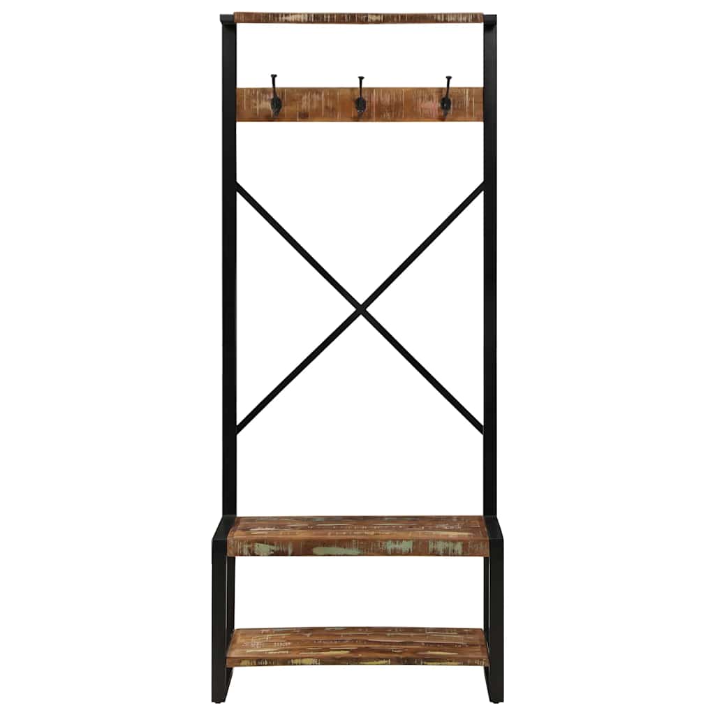 Klesstativ flerfarget 80x40x190 cm gjenvunnet heltre