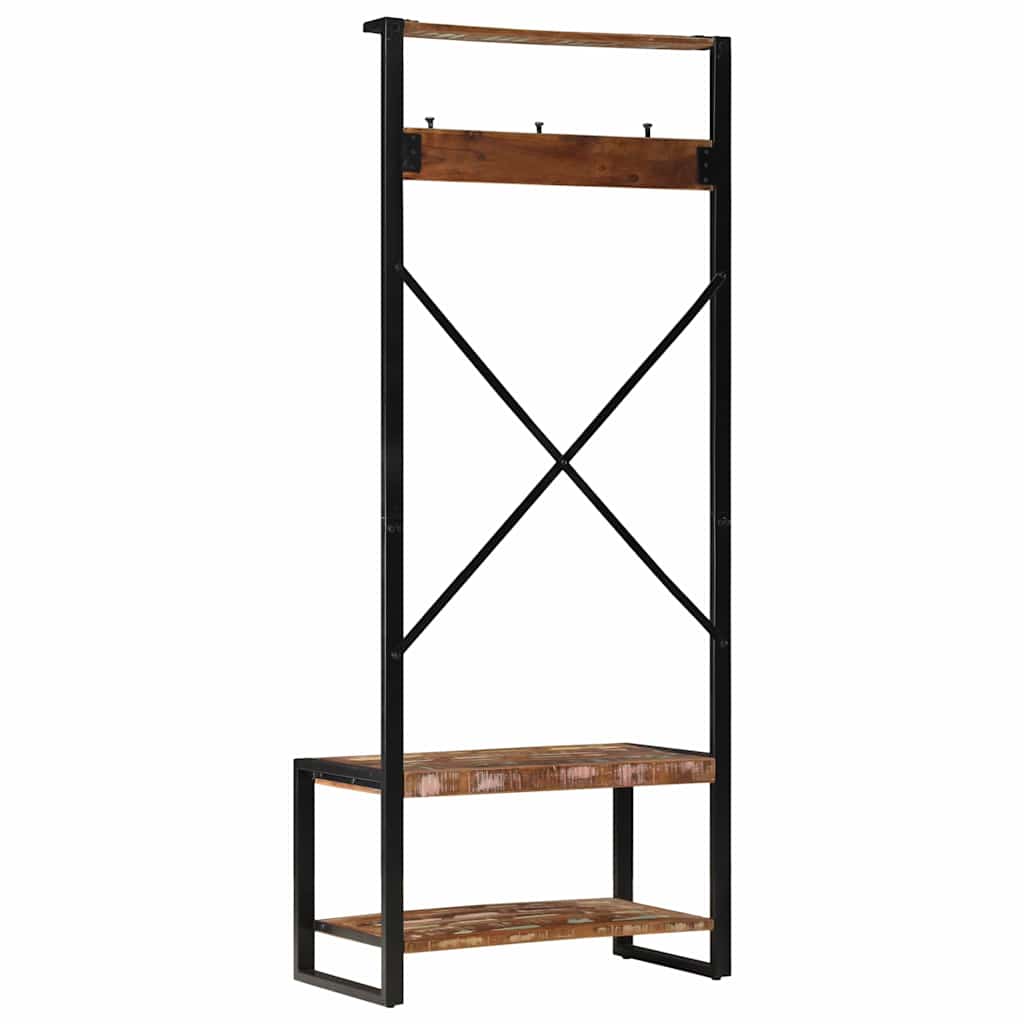 Klesstativ flerfarget 80x40x190 cm gjenvunnet heltre