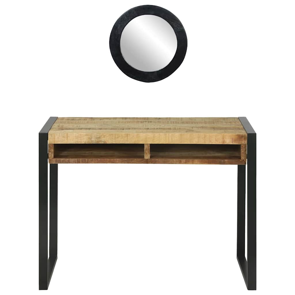 Sminkebord med hylle Brun 100 x 50 x 75 cm Massivt mangotre