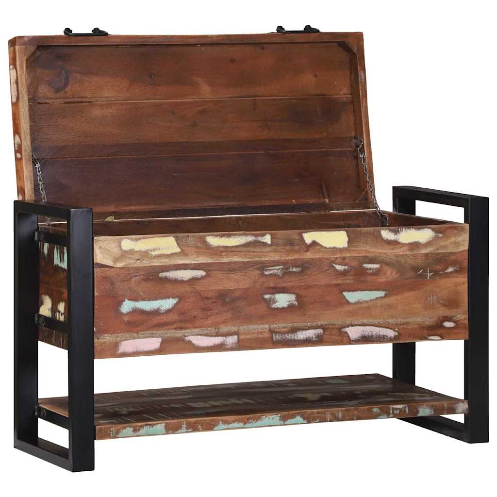 Lagringsboks Flerfarget 80 x 35 x 45 cm Massivt gjenvunnet tre